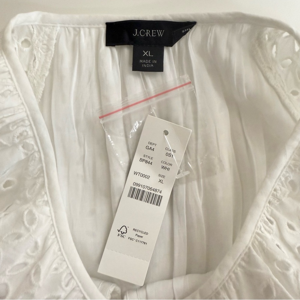 J. Crew Provence Smocked-Waist Midi Dress in Eyelet, White - Picture 10 of 13